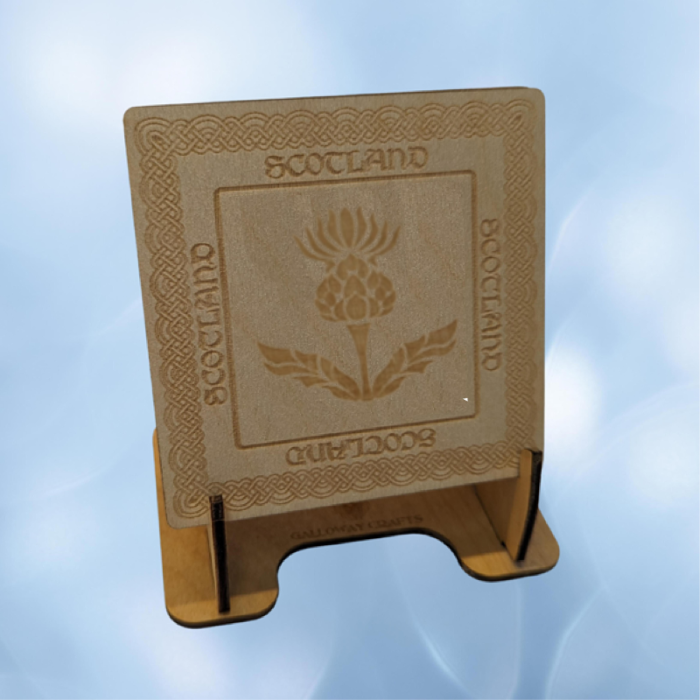 Scotland Stag, Deer, Thistle and Boar Wooden Coasters (Set of 4)