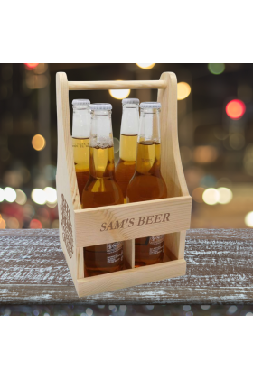 Custom Engraved Beer Caddy by Galloway Crafts